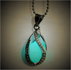 Glow in the Dark Water Drop Locket Necklace