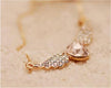 Angel Wings Gold Plated Pendants Love Heart Shape Necklaces