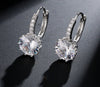 Women Romantic Clear Crystal Jewelry White Gold Plated Cubic Zircon CZ Wedding Jewelry Stud Earrings