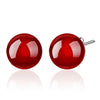 Silver plated earrings black and red agate jewelry female models cute retro fashion jewelry