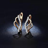 Fashion Design Unique Jewelry 18K Rose Gold Plated AAA CZ Diamond Engagement Hoop Earrings for Women