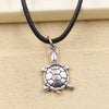 Silver Plated Tibetan Style Turtle with Durable Faux Leather Cord