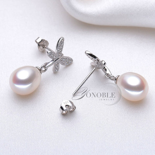 Real Freshwater <font><b>pearl</b></font> stud silver <font><b>earrings</b></font> for women,nice girl with big <font><b>pearl</b></font> <font><b>earring</b></font> silver sterling fine jewelry birthday gift