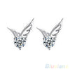 Angel Wings Silver Plated Zircon Earrings