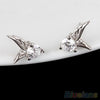 Angel Wings Silver Plated Zircon Earrings