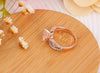 Romantic Wedding Crystal Rings Rose Gold Platinum Plated Big Zircon