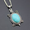 Vintage Turquoise Tibetan Turtle Necklace and Earrings