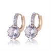 18K Gold Plated Hoop Earring With CZ Cubic Zirconia Circle