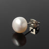 Silver Plated Genuine Freshwater Pearl Bread Shape Stud Earrings Charm Jewelry