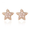 Simulated Pearl Starfish Glamorous Earring Studs