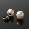 Silver Plated Genuine Freshwater Pearl Bread Shape Stud Earrings Charm Jewelry