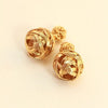 Double Side Simulated Earrings Gold or Silver Ball Stud Plated Jewelry