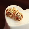 Double Side Simulated Earrings Gold or Silver Ball Stud Plated Jewelry