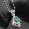 Angel Ocean Tear Design Green Crystal Pendant