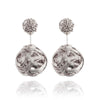 Double Side Simulated Earrings Gold or Silver Ball Stud Plated Jewelry